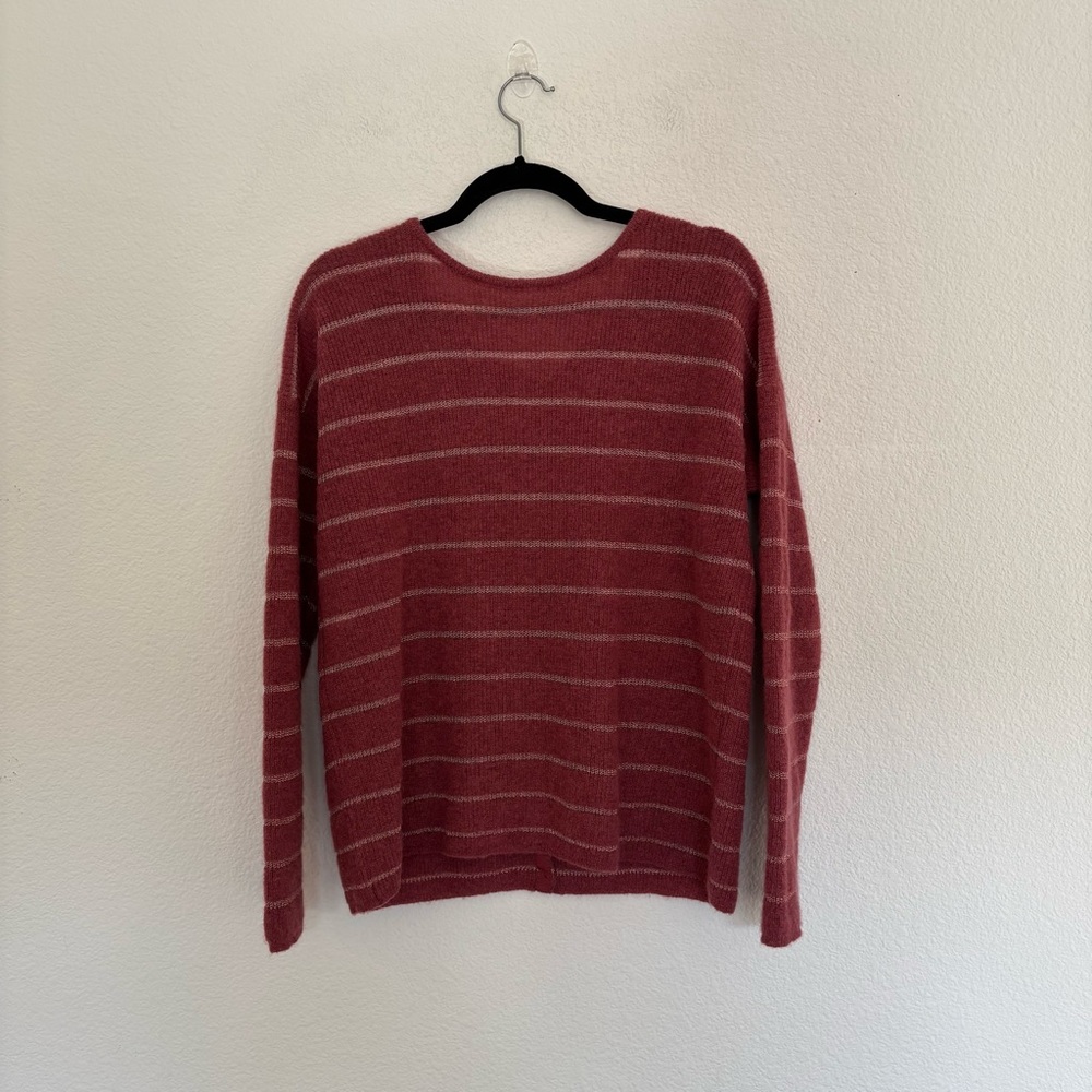 Sezane Gaspard Cardigan Sweater Dark Rosewood Gold - Picture 7 of 9